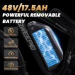 1000W Electric Bike for Adults Electric Bicycles for Men Women 26" Fat Tire Electric Mountain Bike 48V 34MPH 17.5AH 840WH Battery 70 Miles e Bike 21-Speed Gears Ebike UL Certified - Image 3