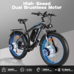 Electric Bike for Adults Dual Motor 2000W,Ebike for Adults with 20AH Removable Battery, E Bike for Adults with 21 Speed Gear,26"X4"inch Fat Tire Electric Bicycle 30+ MPH,UL Certified - Image 2