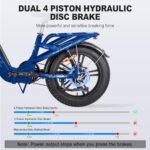 FREESKY 1200W Motor 48V 20Ah Battery with Samsung Cells Full Suspension,32 MPH Step-Thru Folding Electric Bike for Adults, 20'' Fat Tire Dual Hydraulic Brakes Electric Bicycle with Rear Basket - Image 6