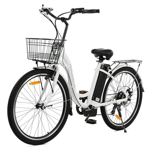Version 1.0.0 ECOTRIC Citycruiser Electric Bike 26" E Bike 350W Motor Bicycles Removable 36V 10AH Lithium Battery Commute Step-Through Ebike Moped for Adults with Basket Shimano 7 Speed Gears - Image 1