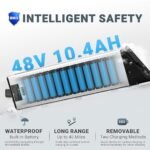 KBO K Series K1 K2 Folding Electric Bike 500W, 5 Colors K Series E Bike, Up to 45 Miles Range Electric Bike for Adults, 48V 10.4AH, 20Mph, 280lbs Payload, UL2849 Certificated Foldable Ebike - Image 4