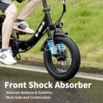 16" Mini Foldable Electric Bike, Max 40Miles Range & 22Mph & 500W Motor, Small Folding E-Bike with 36V 468Wh Removable Battery, Front Suspension and Commuter Electric Bicycle for Adults - Image 4