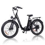 Electric Bike for Adults, 1200W Peak 30MPH Electric City Cruiser Bicycle, 26" x 3.0 Fat Tire Step-Thru Ebike with 48V 16AH/14.5AH Removable Battery, 7-Speed Folding Electric Commuter Bike