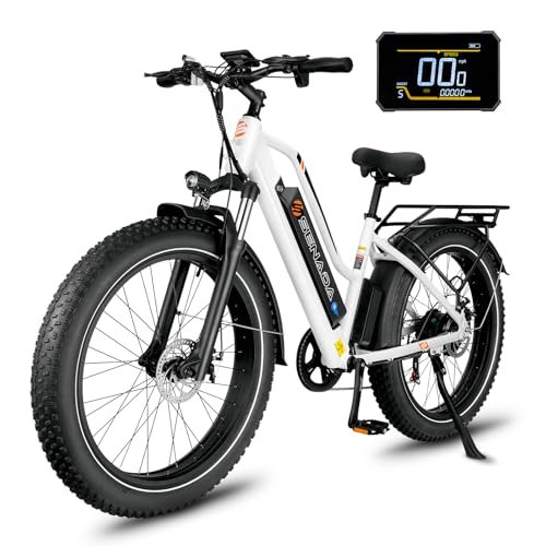 Version 1.0.0 SENADA Electric Bike for Adults, LCD Display Electric Bicycle, 840Wh Mountain Ebike with USB Interface Removable Battery, 1000W Peak Motor, Max Speed 30MPH 65Miles, 26" x 4" Fat Tire & 7 Speed - Image 1