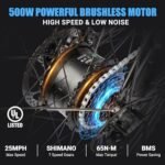 Lander Electric Bike for Adults,26" Fat Tire Electric Mountain Bike with 500W (Peak 720W) 48V 13Ah Battery, 25MPH, UL 2849 Certified,E-Bike 7 Speed&Front Suspension E-Bicycles - Image 2