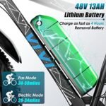 Vivi Electric Bike 26" x 4.0 Fat Tire Electric Bicycle, 1000W Motor Peak Electric Mountain Bike, 25MPH Ebikes for Adults with 48V 13AH Removable Lithium-Ion Battery, Up to 60 Miles,UL 2849 Certified - Image 3