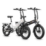 Jasion EB7 ST 2.0 Electric Bike Adults, 28MPH Max Speed[850W Power Motor], 55 Mile Ranges[480Wh Removable Battery], Foldable Ebikes with Dual Suspension, Step-Thru 20" Fat Tire Adult Electric Bicycles