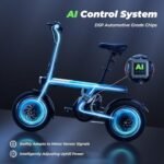 isinwheel W-U1 500W Folding Electric Bike for Adults, 25 Miles Long-Range Battery, Rear Suspension, 3 Assist Levels - 14" Foldable eBike for Adults and Teens - Image 3