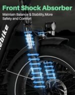 Folding Electric Bike for Adults with 500W Motor (Peak 720W),20" 4.0 Fat Tire Ebike,48V 13Ah Removable Battery UL 2849 Certified, Adults Electric Bicycles E-Bike,7-Speed and Front Suspension - Image 6