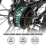 HILAND Electric Bikes for Women Men, City Commuter Ebike for Adults Electric Bicycle, 26 inch 350W 20MPH Motor, 480Wh 10Ah Battery, 7 Speed, Black White - Image 5