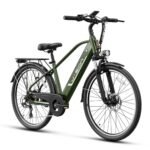 Jasion Roamer Electric Bike for Adults 1200W Peak Motor 528WH Removable Battery,up to 60miles 28MPH City Cruiser Ebike,26'' Commuter E Bike, 7-Speed Gears and Front Suspension Bicycles