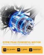 VEEFA M2 Electric Bike for Adults 27.5” Ebike with 750W Peak Motor Up to 20MPH, 80 Miles Max Range by 48V Built-in Removable Battery, 5 Pedal-Assist Levels, UL2849 Certified, Suitable for Commuting - Image 2