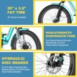 NAIZEA Folding Electric Bike, 20'' Fat Tire Electric Trike for Adults, 500W Folding Electric Bike Folding Ebike Adult Electric Tricycle, Motorized Tricycle Adult Electric Three Wheels Bicycle - Image 5