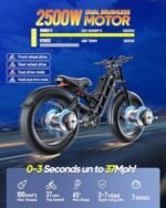 eAhora Romeo Ⅱ 2500W 60AH Electric Bike 52V 120+Miles Long Range Ebike Air Full Suspension Electric Mountain Bike 20 * 5.0" Fat Tire E Bike with APP Control - Image 3