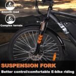 ZNH Electric Bike for Adults, 350W Ebike Full Suspension 26'' Electric Mountain Bike 36V/48V 13Ah Removable Battery, E Bike 7-Speed - Image 2