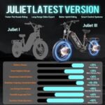 eAhora Juliet III [2024 Upgraded] 2000W Dual Motor Electric Bike for Adults, 60AH 100-200 Miles Electric Bicycle Full Suspension, Fat Tires Dual Hydraulic Disc Brakes Ebike, Smart Display - Image 6