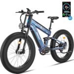 FREESKY Alaska Pro [2024 Newest] Dual Battery Electric Bike for Adults 2000W 48V 35Ah 38MPH&155 Miles Long Range 26" Fat Tire Full Suspension E Bike with Dual Hydraulic Brakes