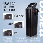 NAKTO Electric Bikes for Adults, Foldable Ebike 20" x 4.0 Fat Tire Electric Bicycle with 500W Motor,35MPH, 48V 12AH Removable Battery, Shimano 6-Speed and Dual Shock Absorber with Free Lock (Black) - Image 4