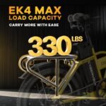 EK4 Max Electric Bike, 20.8 Ah Super Battery Ebike, Peak 1160W Premium Power Motor E Bike, Up to 30MPH and 100 Miles, 7-Speed 20" Fat Tire All Terrain Electric Bike for Adults - Image 6