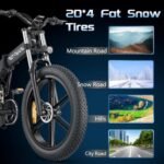 Folding Electric Bike for Adults,48V 29.2Ah Dual Batteries,1000W 31 MPH 93.2 Miles Max Range 8-Speed Adult Electric Bicycles,26” Fat Tire Electric Mountain Bike with Triple Suspension - Image 5