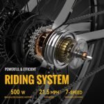 Heybike Race Max Electric Bike for Adults with 750W Peak Motor, 28mph Max Speed, 600WH Removable Battery Ebike, 27.5" Electric Mountain Bike with 7-Speed and Front Suspension - Image 3