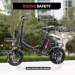 S14/S16 Electric Bike for Adults, Max 19/22 MPH Speed & 28/50 Miles Range (PAS), 500W/750W Peak Motor and Lightweight & Portable, Shock Absorbers Electric Bicycle, Foldable ebike for Adults - Image 6