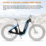 TESGO Electric Bike for Adults-20Ah Samsung Removable Battery 1000W Ebike 95NM Fat Tire Ebike 4.8“ Carbon Fiber Electric Mountain Bike with Oil Forks,the Shiman 9-Speed, Hydraulic Brakes for Men Women - Image 4