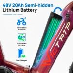 Mimas Folding Electric Bike for Adults 20Ah LG Cell Battery 750W Brushless Motor Cruise Control 80+Miles Long Range Full Suspension 30Mph 20" x4.0 Fat Tire Ebike 7-Speed Commuter Bicycle - Image 2