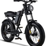 Riding'times 1500W Moped Style Electric Bike, 6-Layer Full Suspension Ebike, Max 28MPH & 37-150 Miles Electric Motorcycle, 750WH/1500WH Removable Battery, 20" Fat Tire Dirt Bike All Terrain