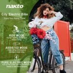 NAKTO Electric Bike for Adults 26" 250/350W Electric Bicycle for Man and Women with High Speed Brushless Gear Motor 6-Speed Gear Speed E-bike with Removable Waterproof 36V10A/12A Battery - Image 2
