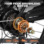 Core Electric Bike for Adults -468Wh Removable Built in Battery, Peak 750W Brushless Motor Mountain Ebike, 26X2.1 Tire Step Over Bicycle with 7 Speed, Max 50 Miles, Commute E Bikes - Image 4