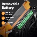 A2 Folding Electric Bike, 20'' Fat Tire Electric Bike with 750W Motor, 48V Removable Battery, 28MPH Max Speed, 45 Mile Range, Step-Through Frame and 7-Speed,2PCS - Image 3