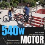 Electric Mountain Bike for Adults 26" Step-Thru/Over Commuting Ebike for Men Women with Peak Power 540w, 360Wh Built-in Battery, LCD Display, 7 Gears & Front Shock Absorber - Image 4