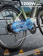 Jasion Roamer ST Electric Bike for Adults, 1200W Peak Motor Max 62miles & 28MPH City Cruiser Ebike,26'' Commuter Ebike, 528WH Removable Battery,7-Speed Electric Bicycles, Front Suspension Bicycles - Image 3