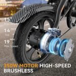 Jasion EB3 Electric Bike Adults 21mph, 500W Peak Motor, 270Wh Battery, Rear Suspension, 3 Levels Assist, 14" Folding Ebike for Adults and Teens, Complies to UL2849 - Image 2