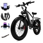 Electric Bike, 750W 48V 18Ah 26'' Fat Tire Ebike for Adults, 32mph 35 - 70 Miles Pedal Assist Thumb Throttle Electric Bicycle with Hydraulic Brakes, Full Suspension Mountain E Bike for Off Road