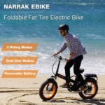 Fat Tire Folding Electric Bike, 48V & 624Wh Lithium Removable Battery, Peak 1100W Brushless Motor, Max Speed 28Mph, M5 Large LCD Display, Suspension, Step-Over/Thru Frame - Image 5