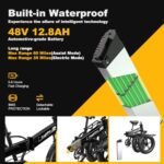 EUYBIKE1000W Folding Electric Bike for Adults,30mph Max Speed, 15AH Removable Battery Ebike, 20" 3 Fat Tire Electric Mountain E Bike with 7-Speed,Adult Electric Bicycles for Commute Beach Snow - Image 3