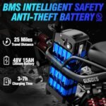 Electric Bikes for Adults,25 mph Folding Electric Bike,16" Mini Ebike with 500W Powerful Brushless Motor and 720WH Large Capacity Removable Battery,Beach,City,Road,Commuter Ebike - Image 3