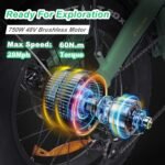 Folding Electric Bike for Adults, GELEISEN 750W(Peak1000W) Electric Mountain Bike, 48V 13Ah Removable Battery Up to 54 Miles, 28Mph 20"x4.0 Fat Tire Ebike, Professional 7 Speed Gear, UL2849 Certified - Image 2