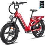 FREESKY Electric Bike for Adults Peak 1200W Motor 48V 20AH Battery with Samsung Cell Step Thru City Ebike up to 32MPH& 90Miles Hydralic Brakes Fat Tires Full Suspension Ebike Upgrade NFC System