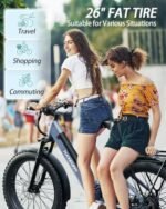 Electric Bike for Adults 960W Peak , 48V 15AH Removable Battery Electric Bicycle, 28MPH Commuter E-bike, 7 Speed, Up to 60 Miles,All Terrain 26" Fat Tire Front Suspension,UL Certified，Samoyed - Image 4