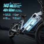 eAhora Juliet Electric Bike for Adults,1000W 60AH Electric Bike 20 "Fat Tire Long Range Full Suspension Color Display Mountain Bike for Longer Trip Commute - Image 4