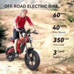 LET IT GO B6 Electric Bike for Adults, 20" Off Road All Terrains E Bike Electric Mountain Bike, Electirc Bicyle 1200W 48V 15.6AH, 37 MPH & 35Miles - Image 2