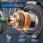 Ebike with 1200W Brushless Motor,Removable 48V 20Ah Battery,UP to 32MPH,Electric Mountain Bike with 20" Fat Tire with Front/Rear Turn Signals for Men Women,Travel Bag - Image 3