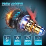 Step-Thru Electric Bike for Adults,750W Peak 1000W Motor Electric Mountain Bike 48V 15AH Removable Battery with ???????????????????????????? Cells, 30MPH+70Miles Commuter Electric Bicycle,Dual Hydraulic Disc - Image 3