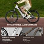 Core Electric Bike for Adults - 468Wh Removable Battery, 26 inch Step Thru Electric Bicycle, Peak 750W Brushless Motor Cityrun Ebike, with 7 Speed, Up to 50 Miles, E-Bikes - Image 6