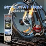 2000W Fat-Tire Electric-Bike for Adults，Dual Motor e Bike 48V 22.4AH with Hydraulic Shock Absorber 35MPH,26” Fat Tire Electric Bicycle for Snow Beach Mountain Off Road Commuter - Image 4