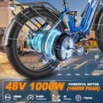 FREESKY Electric Bike for Adults 1600W Power Motor 48V 20 AH Ebike, Step-Thru Ebike up to 35MPH & 90Miles Max Range, 26'' Fat Tire Full Suspension Electric Bicycle for Man/Women - Image 3