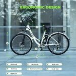 isinwheel 26" Electric Cruiser Bike 500W Ebike, 36V 13Ah Removable Battery, Up to 55+ Miles, 20MPH Electric Bike for Adults, Professional 7 Speed E-Bike, Electric City Commuter Bicycle (White) - Image 6